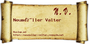 Neumüller Valter névjegykártya